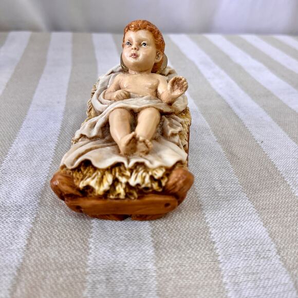 Vintage Castagna Alabaster Resin Baby Jesus 1988 Italy Nativity Christmas W/ Box - Picture 7 of 10